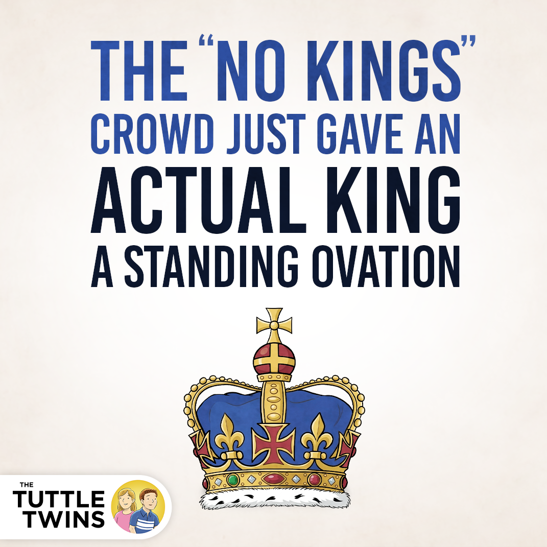 The "No Kings" crowd just gave an actual king a standing ovation.